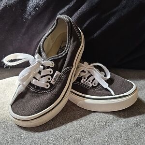 Size 12 Vans Kids Black Canvas Sneakers